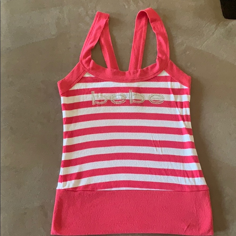 Juniors Bebe raceback tank top